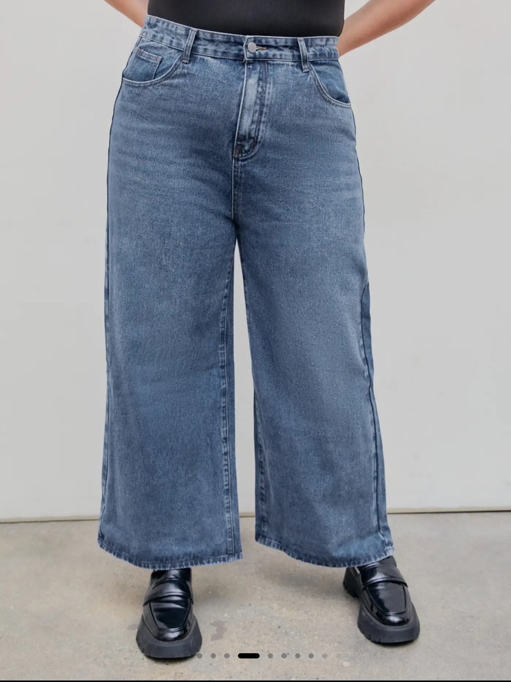 CIDER DENIM SOLID POCKET BAGGY JEANS CURVE & PLUS
